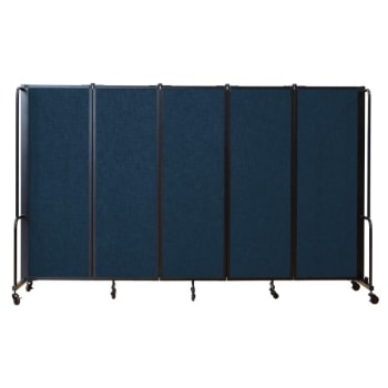 National Public Seating® Room Divider 6' Height 5 Sections Blue