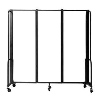 National Public Seating® Room Divider 6' Height 3 Sections Clear Acrylic Panels