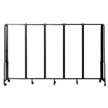 National Public Seating® Room Divider 6' Height 5 Sections Clear Acrylic Panels