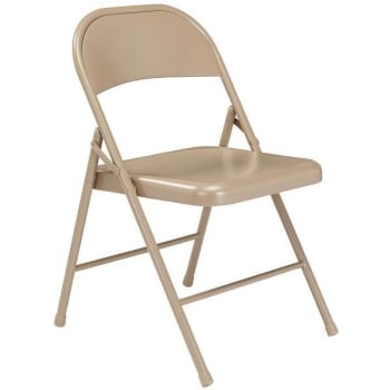 National Public Seating® All-Steel Folding Chair Beige Case Of 4