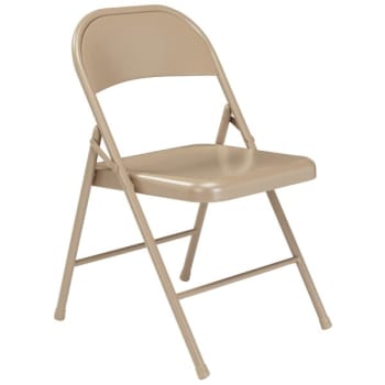 National Public Seating® All-Steel Folding Chair Beige Case Of 4