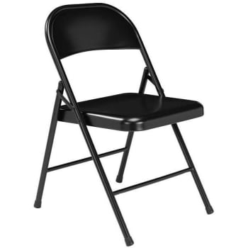 National Public Seating® All-Steel Folding Chair Black Case Of 4