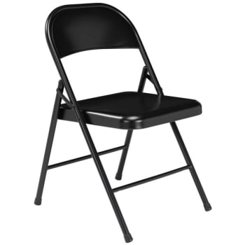 National Public Seating® All-Steel Folding Chair Black Case Of 4