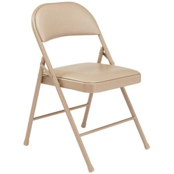 Image for National Public Seating® Vinyl Padded Steel Folding Chair Beige Case Of 4 from HD Supply