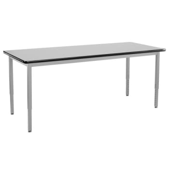 Image for National Public Seating® Adjustable Steel Table Grey Frame 30x72 Grey Hpl Top from HD Supply