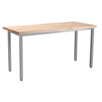 Image for National Public Seating® Steel Table Grey Frame 30 X 72 X 30 Butcherblock Top from HD Supply