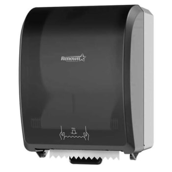 Renown® Hands-Free Roll Towel Dispenser For 8 Inch Towels, Black Translucent