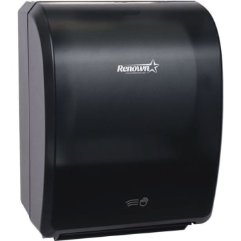 Renown Electronic Roll Towel Dispenser For 8 Inch Towels, Black Translucent