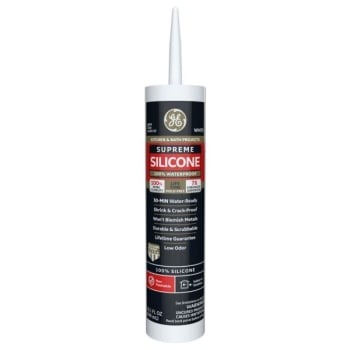 Image for Ge 10.1 Oz Supreme Silicone Kitchen And Bath Caulk, White, Case Of 12 from HD Supply