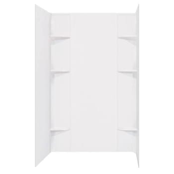 Durawall 40 in. x 60 in. x 71-1/2 in. 5-Piece Easy Up Adhesive Alcove Shower Surround in White