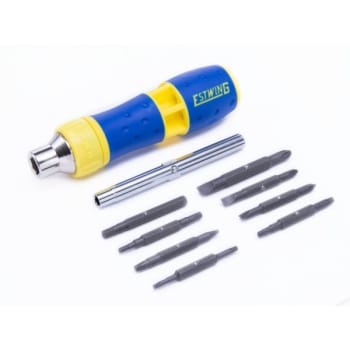 Image for Estwing 19 In 1 Reversible Ratcheting Multitool Screwdriver Bit Set Blue Yellow from HD Supply
