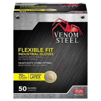 Image for Venom Steel Flexibile Fit Latex Gloves One Size Fits Most Package Of 50 from HD Supply