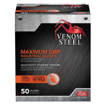 Image for Venom Steel Maximum Grip Nitrile Gloves One Size Fits Most Package Of 50 from HD Supply