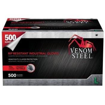 Image for Venom Steel 2 Layer Rip-Resistant Nitrile Gloves Large Package Of 500 from HD Supply