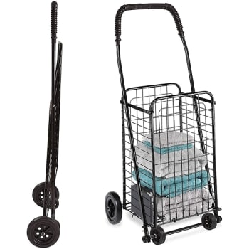 Dmi Rolling Utility And Shopping Cart, Lightweight, Compact And Foldable, Black