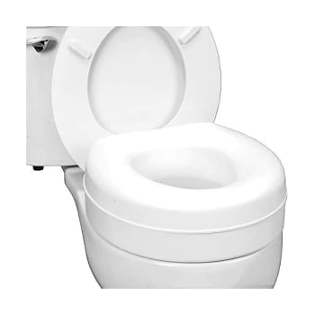 HealthSmart Portable Elevated Raised Toilet Seat, Fits Most Seats, White