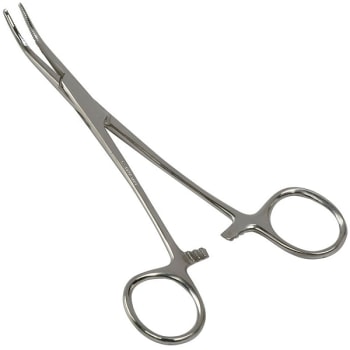 Mabis Healthcare Precision Kelly Forceps, Locking Tweezer/Clamp, Curved, 5-1/2"