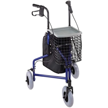 Image for DMI Folding Rollator Walker with Swiveling Front Wheels, Aluminum, Royal Blue from HD Supply