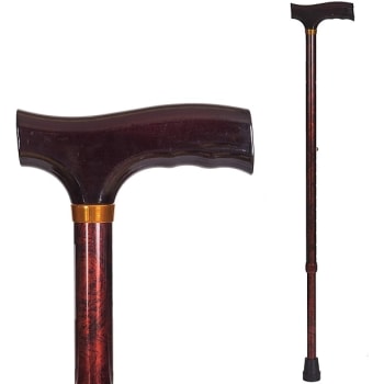 Image for DMI Lightweight Aluminum Adjustable Walking Cane, Derby-Top Handle, Woodgrain from HD Supply