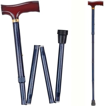 Image for DMI Walking Cane, 33-37 inches, Foldable with Ergonomic Wooden Handle, Blue Ice from HD Supply