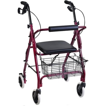 Image for DMI Freedom Lightweight Folding Aluminum Rollator Walker And Seat, Adjustable from HD Supply