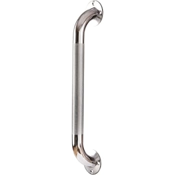 DMI Textured Steel Grab Bar for Bath and Shower Safety, 18 inch, Silver