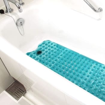 DMI Bath/Shower Mat, Drain Holes/Suction Cups, XL 40 x 15.5", Green