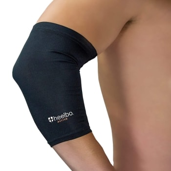HeelBo Copper Infused Elbow/Compression Sleeve, Breathable, Black, Large