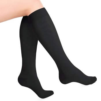 Image for Heelbo Unisex Adult Compression Sock Pair, Black, 15-20mm, Medium from HD Supply