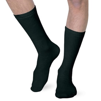 Image for Heelbo Unisex Diabetic Crew Sock Pair Without Elastic, 8-15mm, Black, Large from HD Supply
