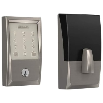 Image for Schlage Residential Touchscreen Deadbolt, Century Trim, Satin Nickel Finish from HD Supply