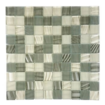 Abolos 1 in x 1 New Era Glass Square Mosaic Multifinish Tile Khaki, Case Of 11