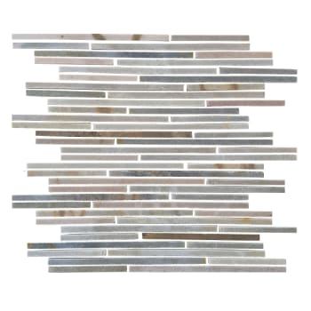 Image for Abolos Desert Gray Stone Slate Linear Mosaic Tile, 12 In X 12in, Case Of 5 from HD Supply