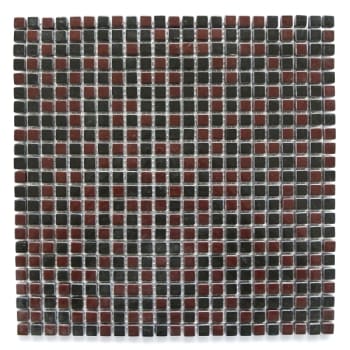 Abolos 12in x 12in Glossy Glass Square Tile, Full Body Marrone, Case Of 10