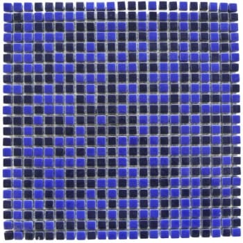 Abolos 12 in x 12 Glossy Full Body Glass Square Mosaic Tile, Cobalt, Case Of 10