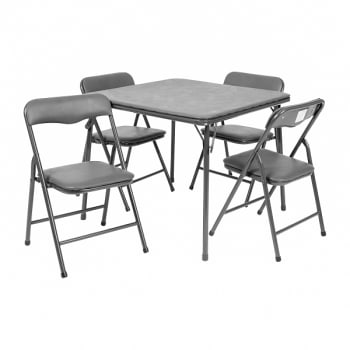 Flash Furniture Kids Gray 5 Piece Folding Table And Chair Set