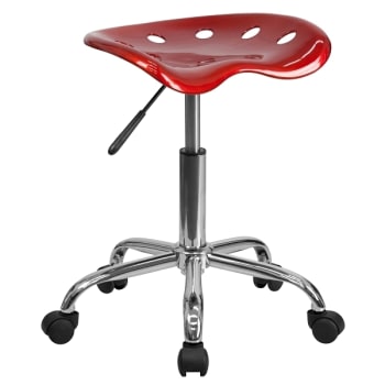 Image for Flash Furniture Vibrant Wine Red Tractor Seat And Chrome Stool from HD Supply