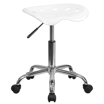 Image for Flash Furniture Vibrant White Tractor Seat and Chrome Stool from HD Supply