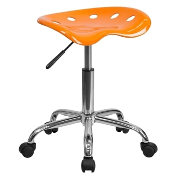 Image for Flash Furniture Vibrant Orange Tractor Seat And Chrome Stool from HD Supply