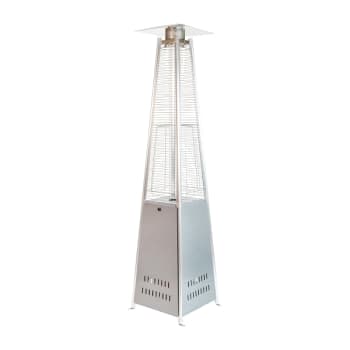 Flash Furniture Pyramid Outdoor Patio Heater, Silver, 7.5 Feet Tall