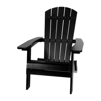 Flash Furniture All-Weather Folding Adirondack Chair, Black