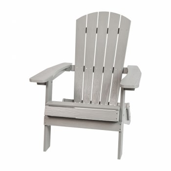 Flash Furniture All-Weather Folding Adirondack Chair, Gray