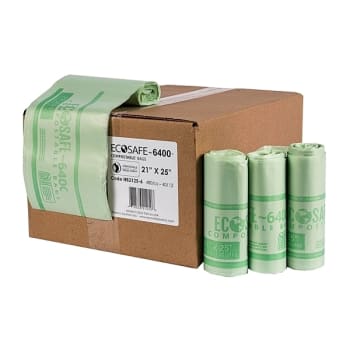Ecosafe Can Liner Ld .6-Ml 21 X 25 Clear With Green Tint,  Case Of 480