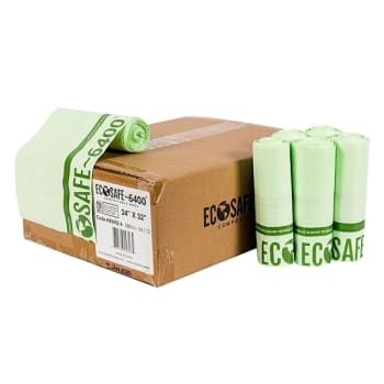 Image for Ecosafe Compostable Can Liner 0.6 Mil 24x32",  Case Of 288 from HD Supply