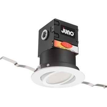 Juno 4 Inch Direct Wire LED Downlight, Adjustable Trim, Matte White