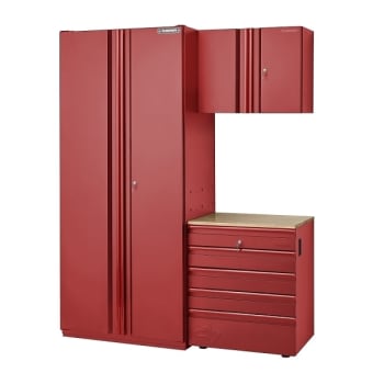 Image for Husky 3-Piece Storage System in Red, 5 Drawer, 64 in. W x 81 in. H x 24 in. D from HD Supply