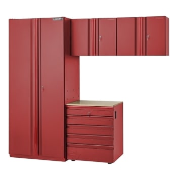 Image for Husky 4-Piece Storage System in Red, 5 Drawer, 92 in. W x 81 in. H x 24 in. D from HD Supply