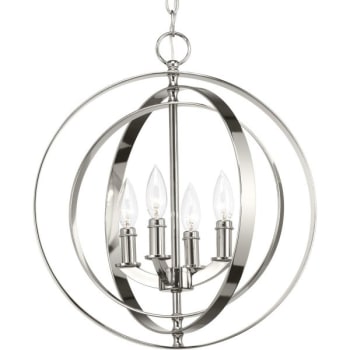 Image for Progress Lighting LED Equinox Polished Nickel Four-Light Pendant from HD Supply