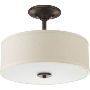 Image for Progress Lighting LED Inspire Antique Bronze One-Light Semi-Flush Mount Fixture from HD Supply