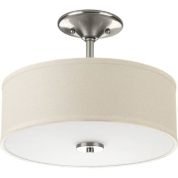 Image for Progress Lighting LED Inspire Brushed Nickel One-Light Semi-Flush Mount Fixture from HD Supply